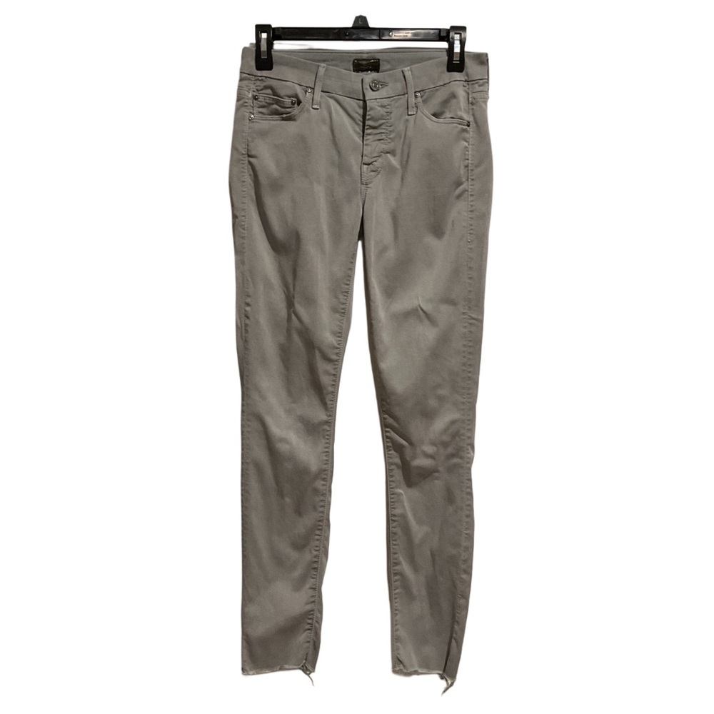 Mother Jeans Looker Ankle Fray A Run in the Park Gray‎ Mid-Rise